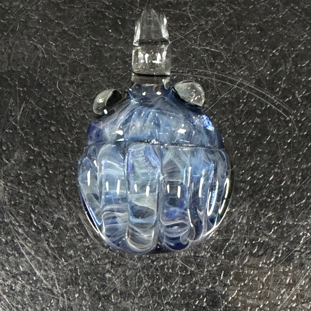 Vintage Artisan Lampwork Glass Octopus Pendant Blue Cobalt Nautical Art Glass